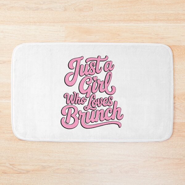 Item preview, Just a Girl Who Loves Brunch Pink Retro Typography designed and sold by PMCreative.