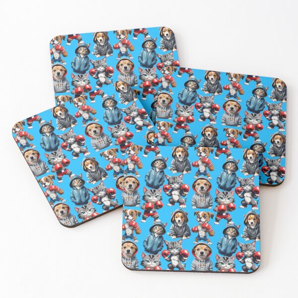 Item preview, Cats and Dogs Pattern Design - Blue  designed and sold by PatternTitan.