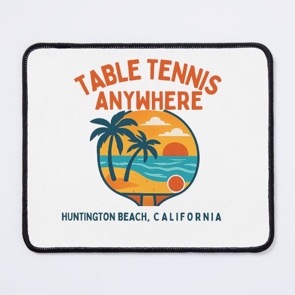 Item preview, Huntington Beach California Table Tennis Beach Sunset Retro Ping Pong T-Shirt designed and sold by OhMyPingCo.
