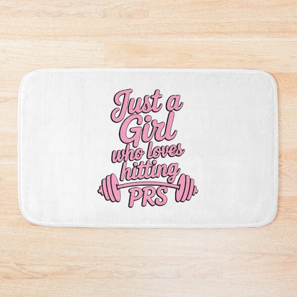 Item preview, Just a Girl Who Loves Hitting PRs Pink Gym Typography designed and sold by PMCreative.