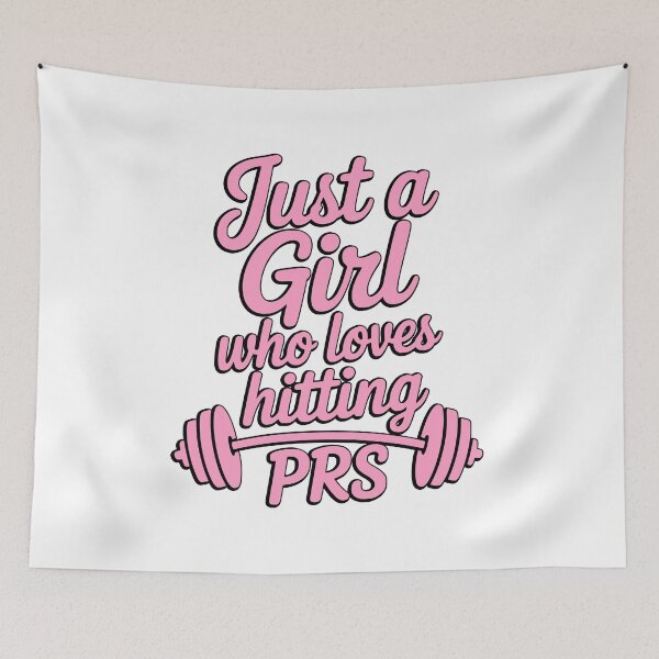 Item preview, Just a Girl Who Loves Hitting PRs Pink Gym Typography designed and sold by PMCreative.