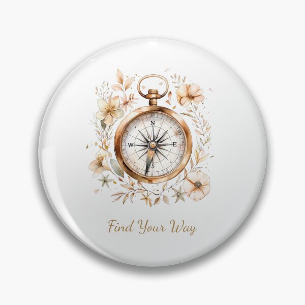 Item preview, Find Your Way Compass Floral Design, Vintage Gold Compass Art, Spiritual Guidance Illustration, Boho Botanical Aesthetic designed and sold by innerfaith.