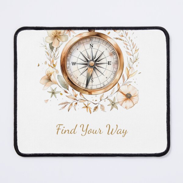 Item preview, Find Your Way Compass Floral Design, Vintage Gold Compass Art, Spiritual Guidance Illustration, Boho Botanical Aesthetic designed and sold by innerfaith.