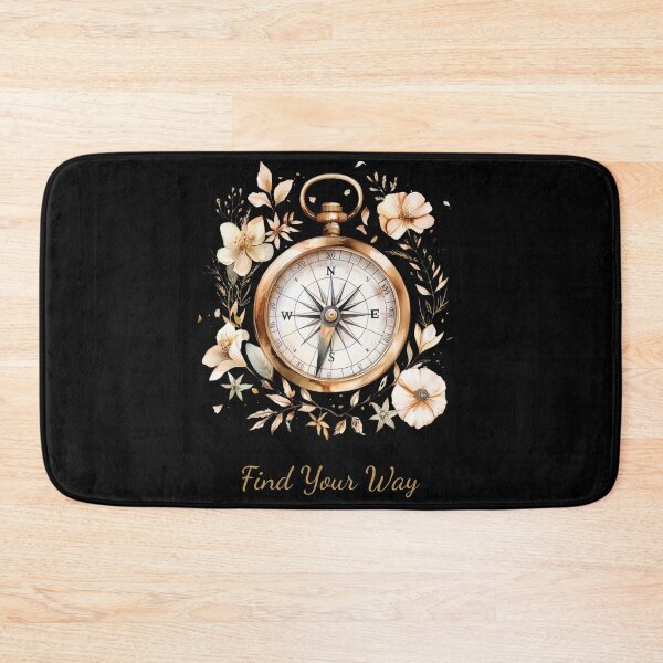 Item preview, Find Your Way Compass Floral Design, Vintage Gold Compass Art, Spiritual Guidance Illustration, Boho Botanical Aesthetic designed and sold by innerfaith.