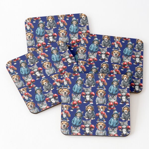 Item preview, Cats and Dogs Pattern Design - Navy Blue  designed and sold by PatternTitan.