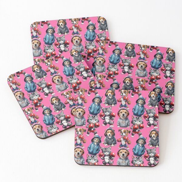 Item preview, Cats and Dogs Pattern Design - Pink  designed and sold by PatternTitan.