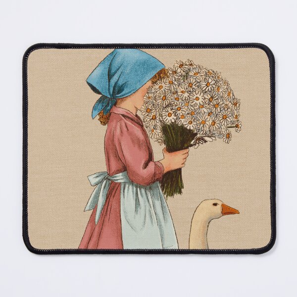 Item preview, cute little girl in pink dress with daisy and goose designed and sold by MadaFaCose.