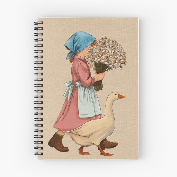 Item preview, cute little girl in pink dress with daisy and goose designed and sold by MadaFaCose.