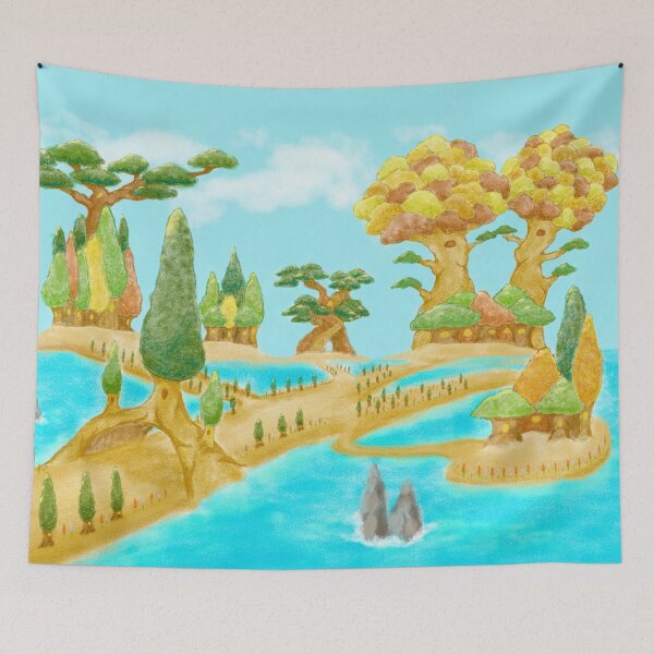 Item preview, Tree village in an ocean paradise designed and sold by greenPQBstudio.