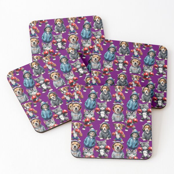 Item preview, Cats and Dogs Pattern Design - Purple  designed and sold by PatternTitan.