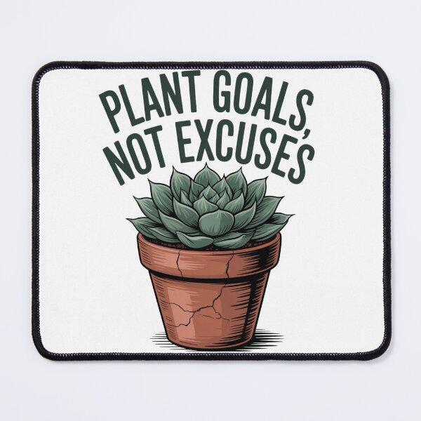 Item preview, Plant Goals Not Excuses — Echeveria Succulent Cracked Terracotta Pot Botanical Motivational Tee designed and sold by proearth2022.