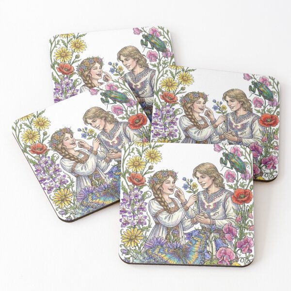 Item preview, A couple in a flower garden designed and sold by PP&RAINBOW SHOP.