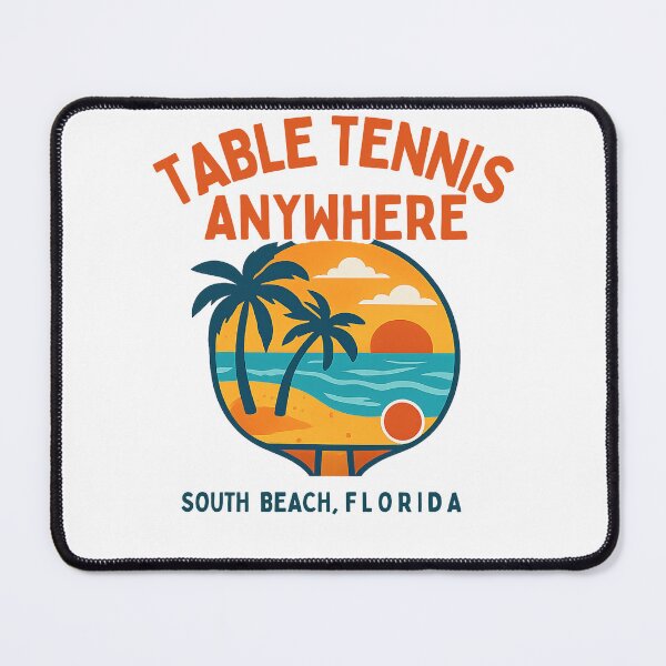 Item preview, South Beach Florida Table Tennis Beach Sunset Retro Ping Pong T-Shirt designed and sold by OhMyPingCo.