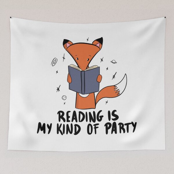 Item preview, Reading Is My Kind Of Party Cute Bookworm Fox designed and sold by DesignFreakArt.