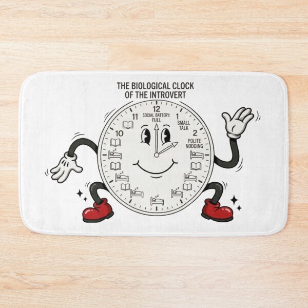 Item preview, Funny Introvert's Biological Clock Retro Cartoon Art designed and sold by PoomDesign.