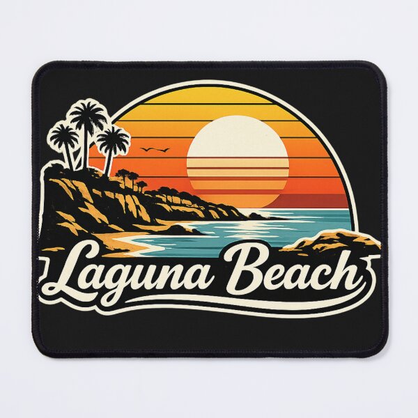 Item preview, Laguna Beach Retro Sunset Shirt – California Coastal Cliff Vintage Design designed and sold by Laughprints.