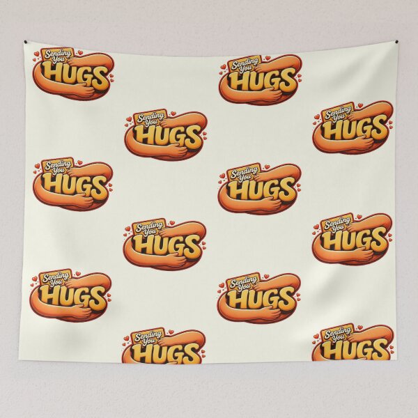 Item preview, Sending You Hugs - Cute Illustrative Long Distance Friendship Sticker designed and sold by anidiots-studio.