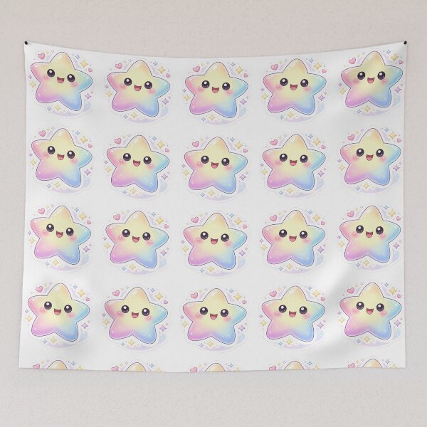 Item preview, Kawaii Pastel Star Sticker | Cute Rainbow Aesthetic Smiling Star | Soft Girl & Dreamy Vibes designed and sold by Dasts Cart.