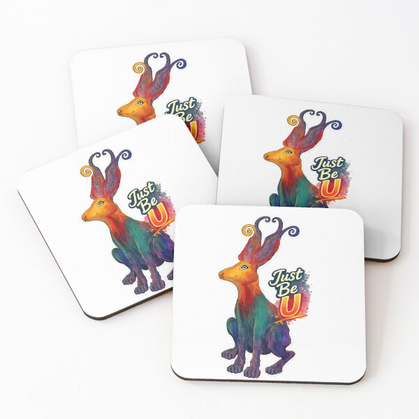 Item preview, Just Be U -Inspirational Mystical Colourful Hare Watercolour Illustration designed and sold by Live Full Colour.