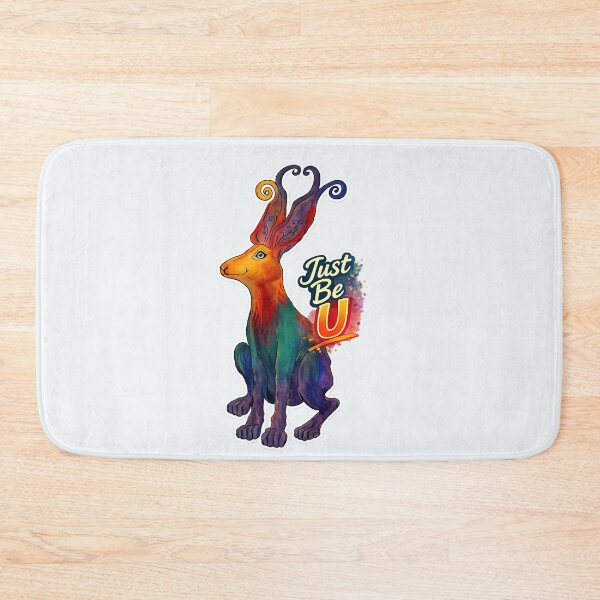 Item preview, Just Be U -Inspirational Mystical Colourful Hare Watercolour Illustration designed and sold by Live Full Colour.