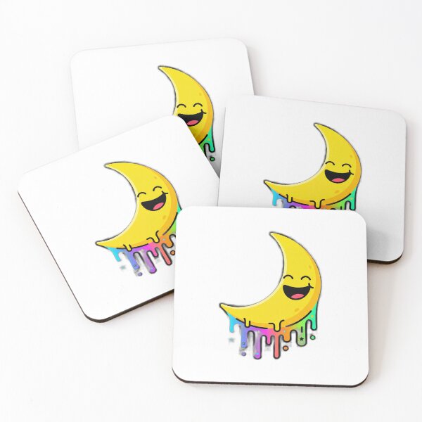 Item preview, Laughing Yellow Moon with Colorful Drops designed and sold by ALMorgan16.