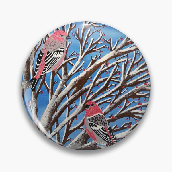 Item preview, Martin and Martine, the pine grosbeaks (Bird of Hope) designed and sold by Richard Leclerc, Artiste peintre.