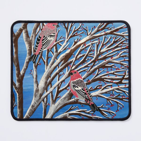 Item preview, Martin and Martine, the pine grosbeaks (Bird of Hope) designed and sold by Richard Leclerc, Artiste peintre.