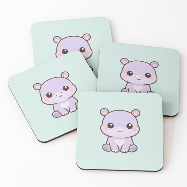 Item preview, Adorable baby hippo kawaii illustration designed and sold by susybetty.