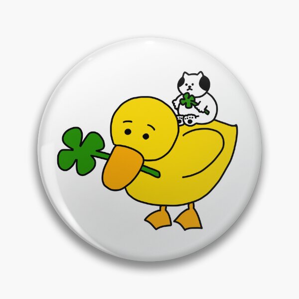 Item preview, a Cat on the duck with four-leaf clovers designed and sold by superbaechoo.