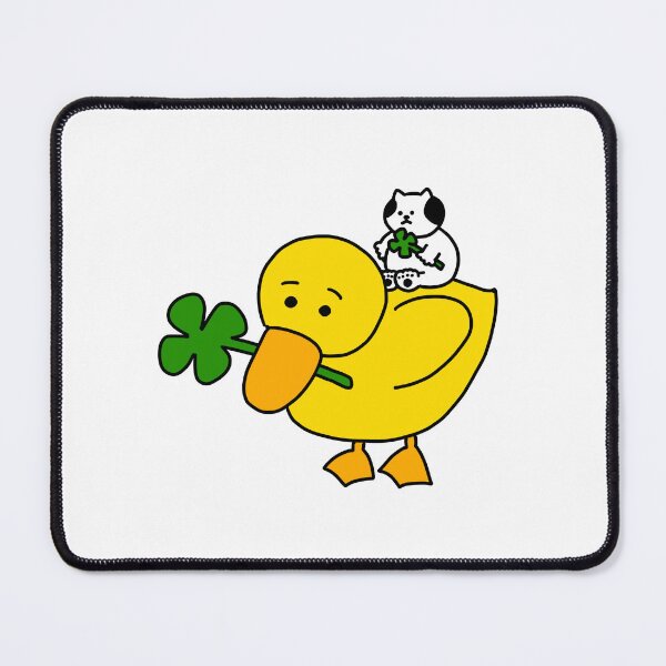 Item preview, a Cat on the duck with four-leaf clovers designed and sold by superbaechoo.