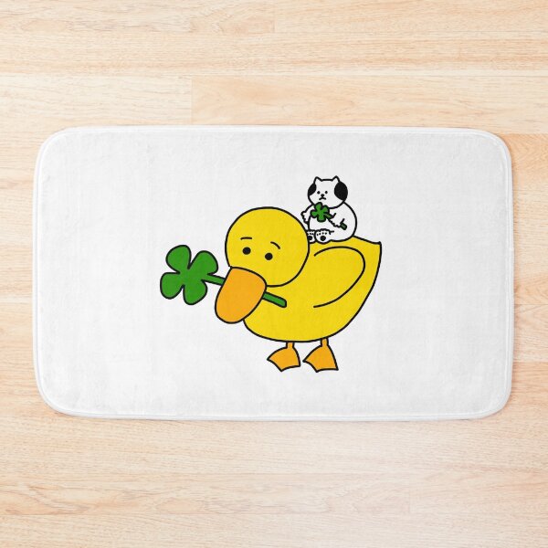 Item preview, a Cat on the duck with four-leaf clovers designed and sold by superbaechoo.