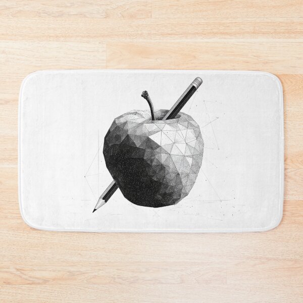 Item preview, Minimalist Apple Pencil Sketch | Geometric Teacher Gift Art designed and sold by TypoArtPrints.