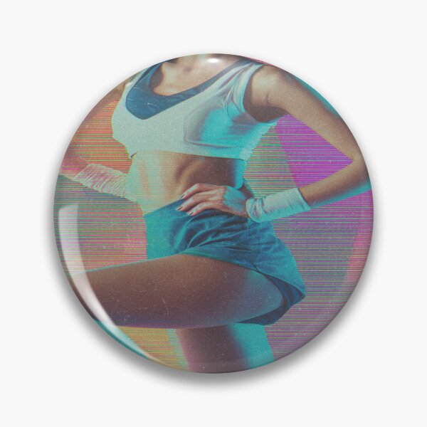 Artikelvorschau, Retro 80er Jahre Workout-Frau Synthwave Glitch Art entworfen und verkauft von NicolasGlowArt.