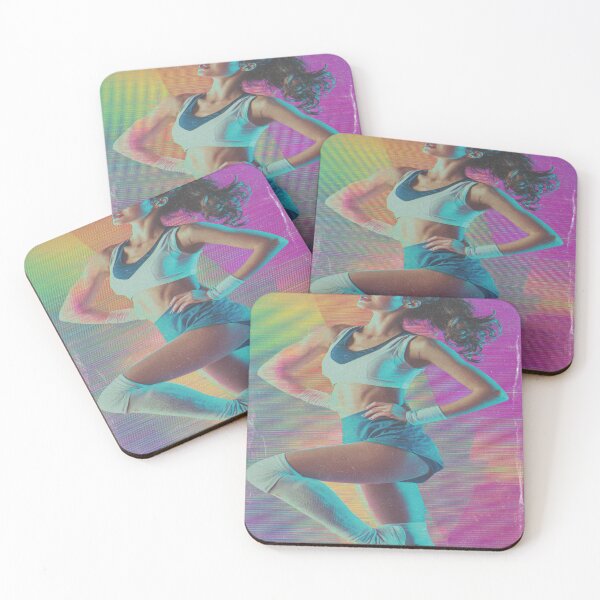 Item preview, Retro 80s Workout Woman Synthwave Glitch Art designed and sold by NicolasGlowArt.