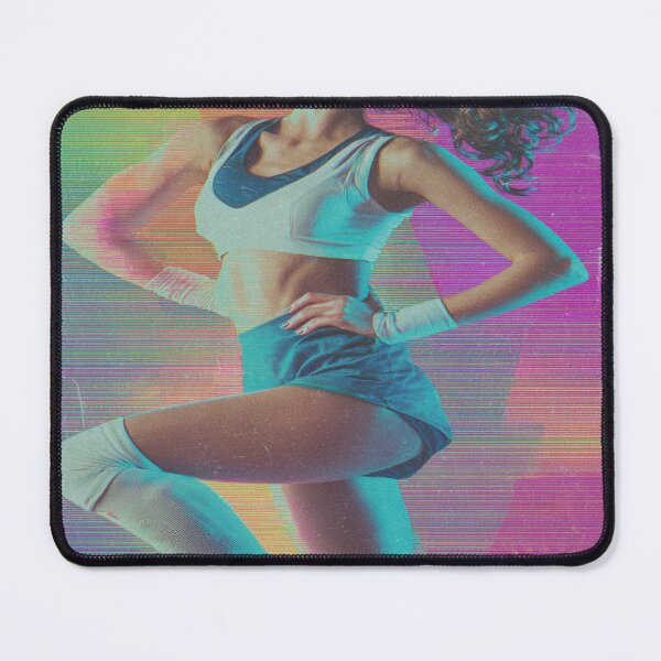 Item preview, Retro 80s Workout Woman Synthwave Glitch Art designed and sold by NicolasGlowArt.
