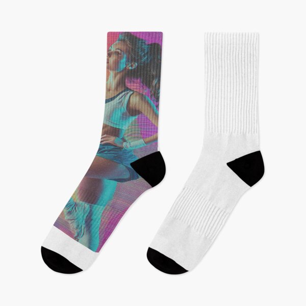 Item preview, Retro 80s Workout Woman Synthwave Glitch Art designed and sold by NicolasGlowArt.