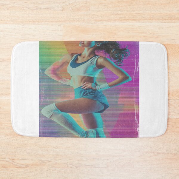 Item preview, Retro 80s Workout Woman Synthwave Glitch Art designed and sold by NicolasGlowArt.