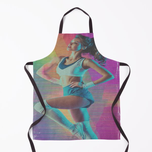 Item preview, Retro 80s Workout Woman Synthwave Glitch Art designed and sold by NicolasGlowArt.