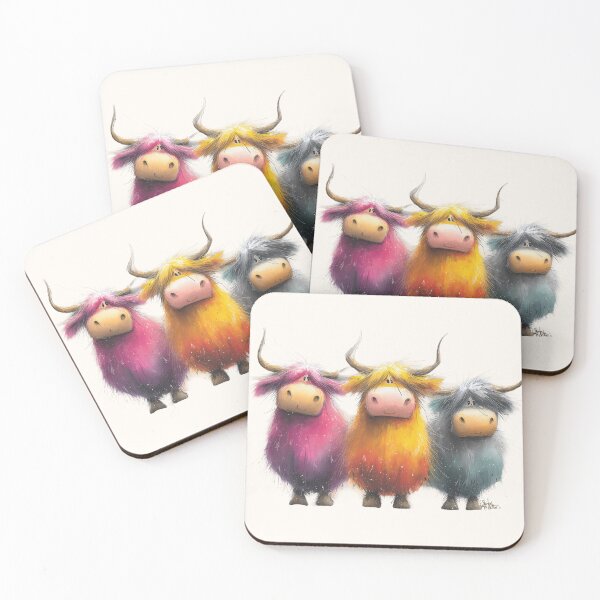 Item preview, Cute HiGHLaND SCoTTiSH CoWS ' The Hairy Coos at Dawn ' Designs BY SHiRLeY MacARTHuR designed and sold by Shirley MacArthur Art.