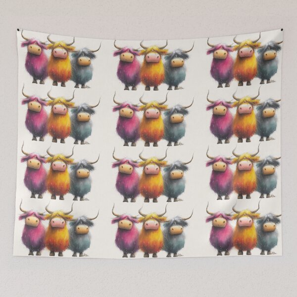 Item preview, Cute HiGHLaND SCoTTiSH CoWS ' The Hairy Coos at Dawn ' Designs BY SHiRLeY MacARTHuR designed and sold by Shirley MacArthur Art.