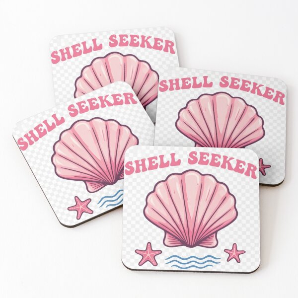 Item preview, "Pink Shell Seeker Seashell Beach Art" designed and sold by fofo1973.