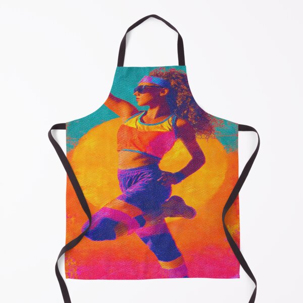 Item preview, Retro 80s Aerobics Woman Neon Fitness Style designed and sold by NicolasGlowArt.
