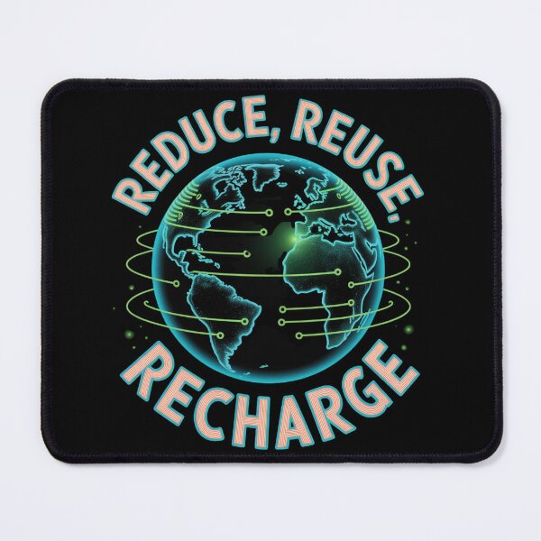 Item preview, Reduce Reuse Recharge — Neon Glow Tech Earth Globe Sustainability Environmental Activist Graphic Tee designed and sold by proearth2022.