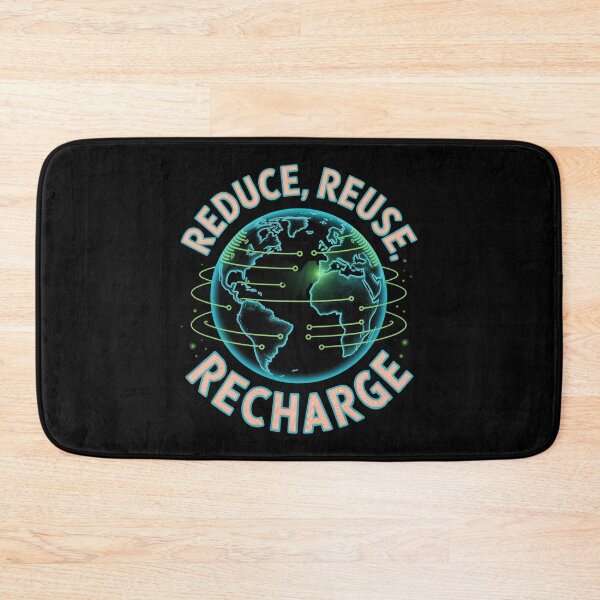 Item preview, Reduce Reuse Recharge — Neon Glow Tech Earth Globe Sustainability Environmental Activist Graphic Tee designed and sold by proearth2022.