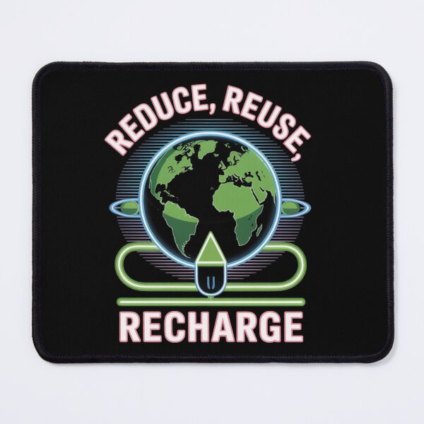 Item preview, Reduce Reuse Recharge — Neon Green Plug Earth Globe Renewable Energy Sustainability Graphic Tee designed and sold by proearth2022.