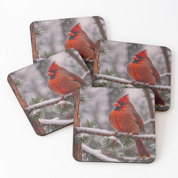 Item preview, Red Cardinal on Snowy Tree Branch designed and sold by BeautifulVirtues.