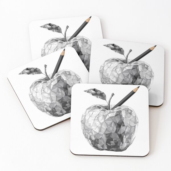 Item preview, Bold Polygon Apple Teacher Gift | Geometric Black and White Art designed and sold by TypoArtPrints.