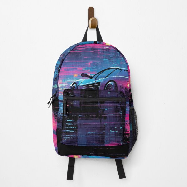 Item preview, Synthwave Sports Car Neon City Rain Retro 80s Drive designed and sold by NicolasGlowArt.
