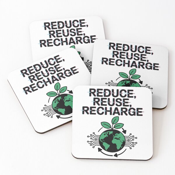 Item preview, Reduce Reuse Recharge — Glitch Text Green Earth Seedling Sustainability Environmental Graphic Tee designed and sold by proearth2022.
