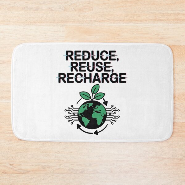 Item preview, Reduce Reuse Recharge — Glitch Text Green Earth Seedling Sustainability Environmental Graphic Tee designed and sold by proearth2022.